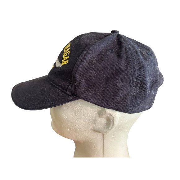 USS RONALD REAGAN CVN-76 NAVY SHIP Eagle Crest HAT CAP Strap Back Blue - Picture 2 of 7